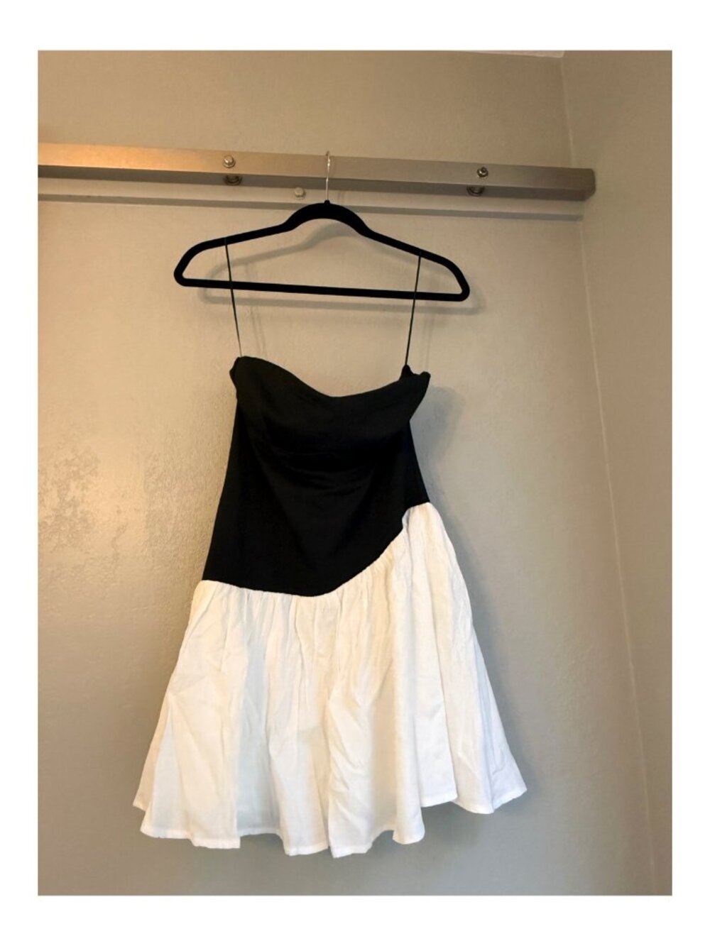 Current NWT Hello Molly Black White Corset Bustier Asymmetric strapless Mini S/M - Picture 4 of 12